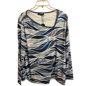 Noracora Women’s Size XL Blue Gray Long Sleeve Tunic Top NEW